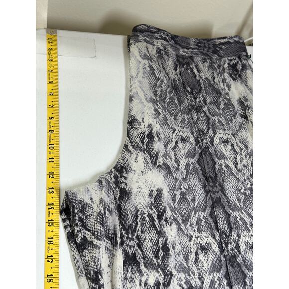 Vince Camuto Pants Womens 14W Black Gray Wide Leg Snake Print Stretch Mob Wife - Picture 8 of 10